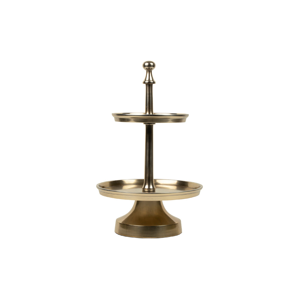 Keuken Etagère Champagne Goud Rond 2 Lagen 38cm