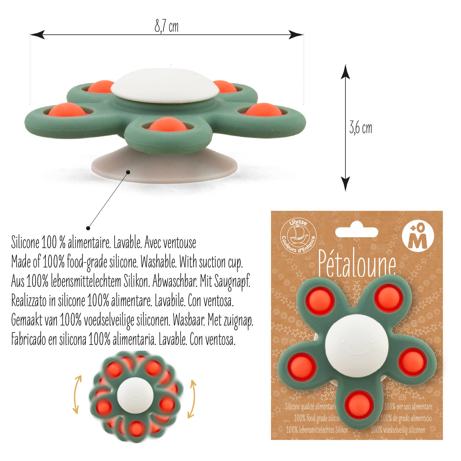 SILIKON: PÉTALOUNE 5P POP - GRÜN