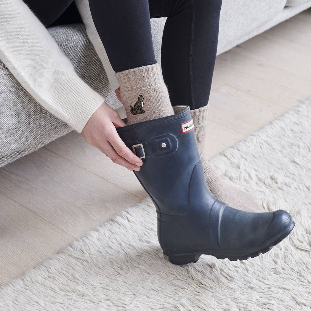 Tabby-Katzen-Wollsocken