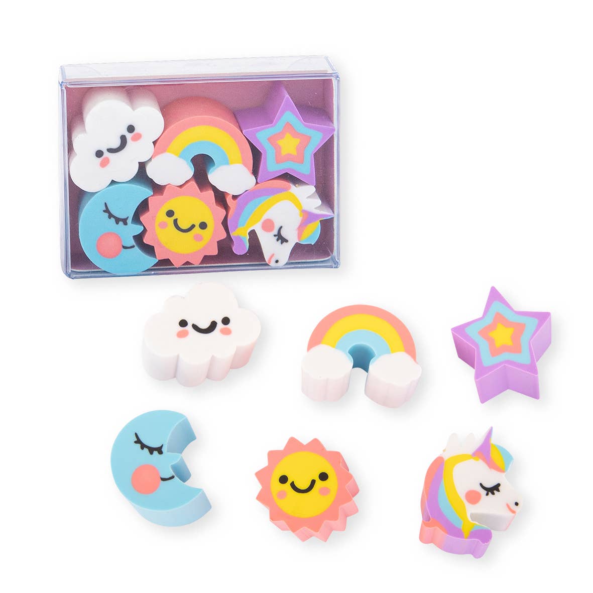 RADIERER Einhorn & Candy Box 6er-Set, 2-fach sortiert