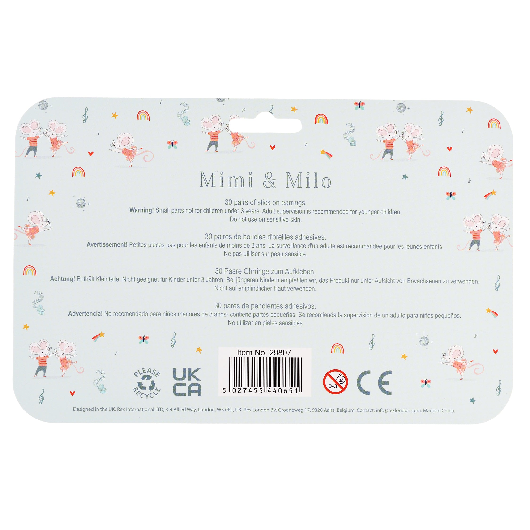 Ohrringe zum Aufkleben - Mimi and Milo