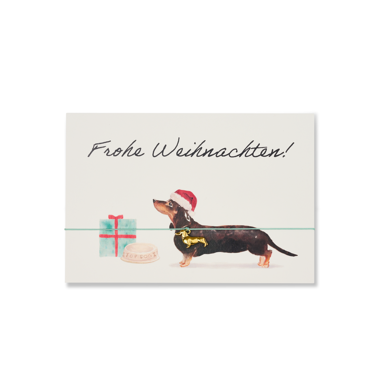 Armband-Karte: Frohe Weihnachten Dackel