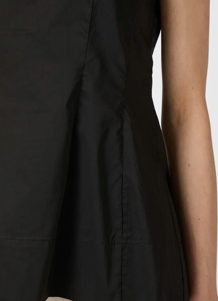Esteves Poplin Oberteil, Schwarz