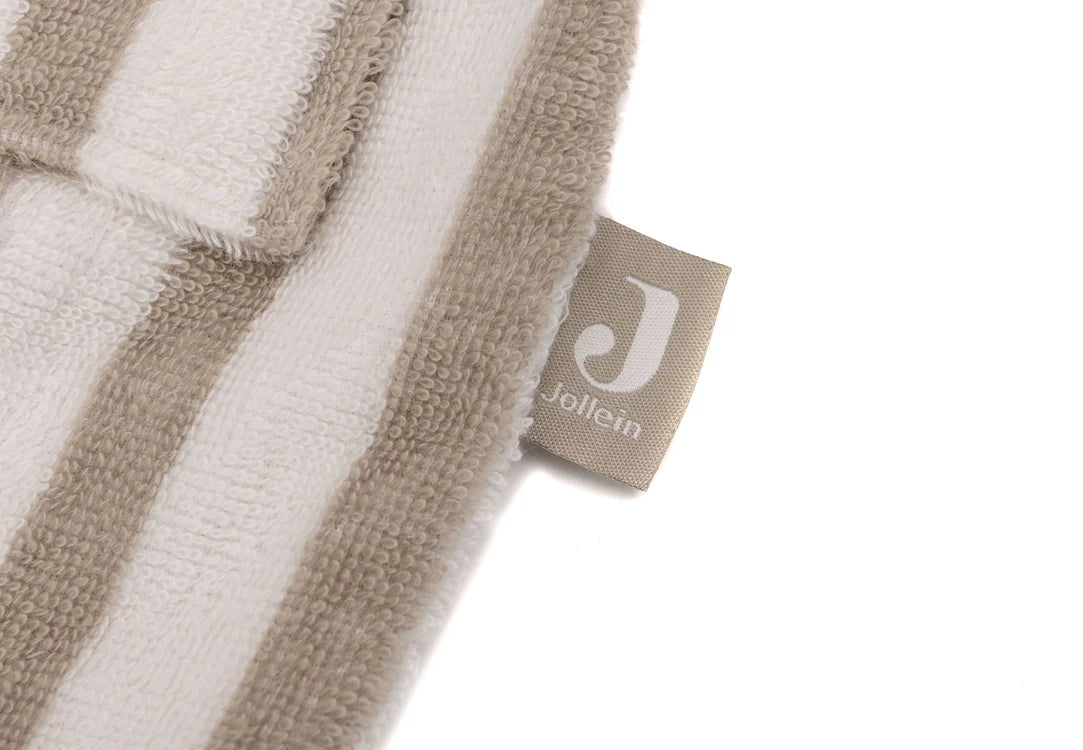 Bademantel - Stripe Frottee Olive Green GOTS