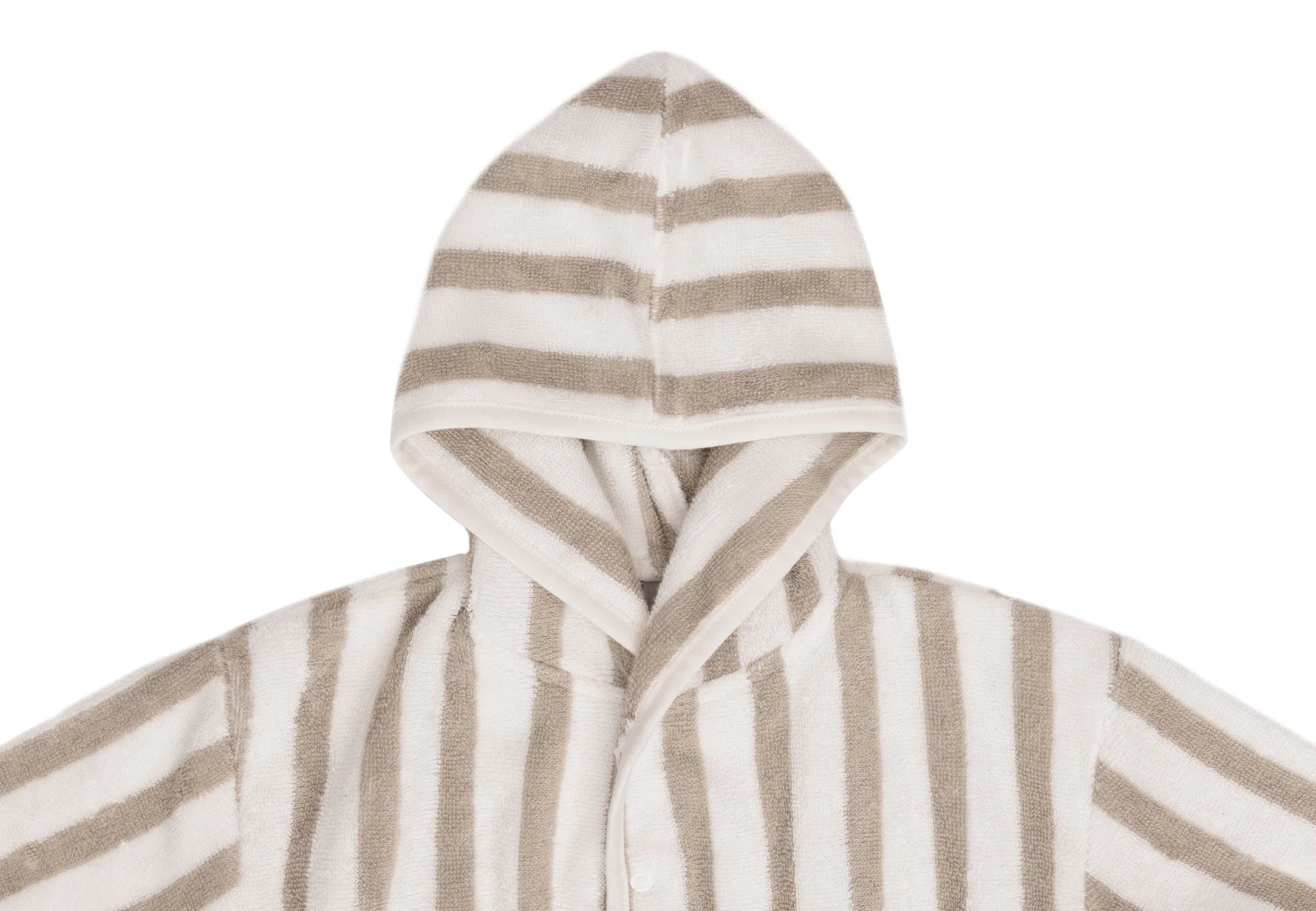 Bademantel - Stripe Frottee Olive Green GOTS
