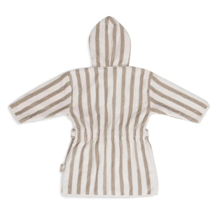Bademantel - Stripe Frottee Olive Green GOTS