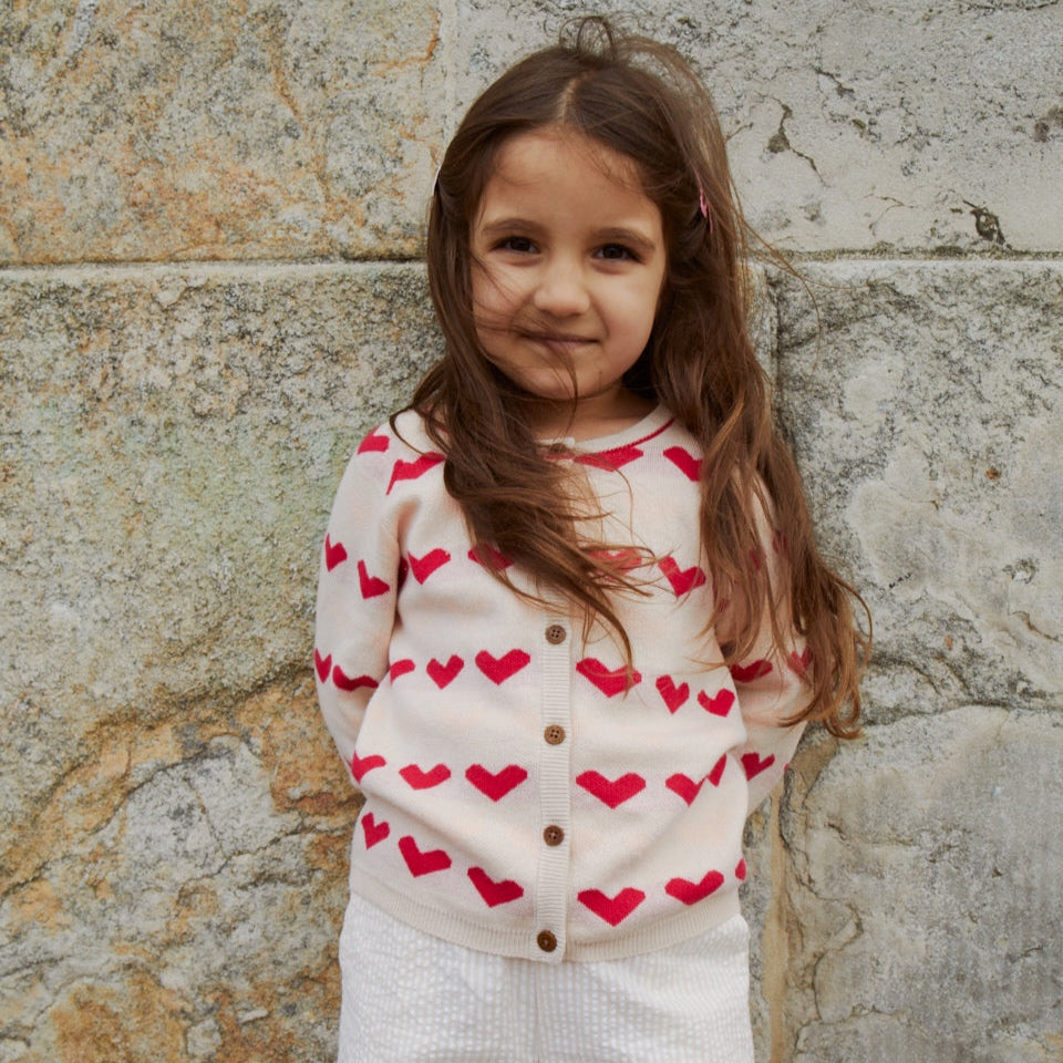Kinder-Strickcardigan mit Herz