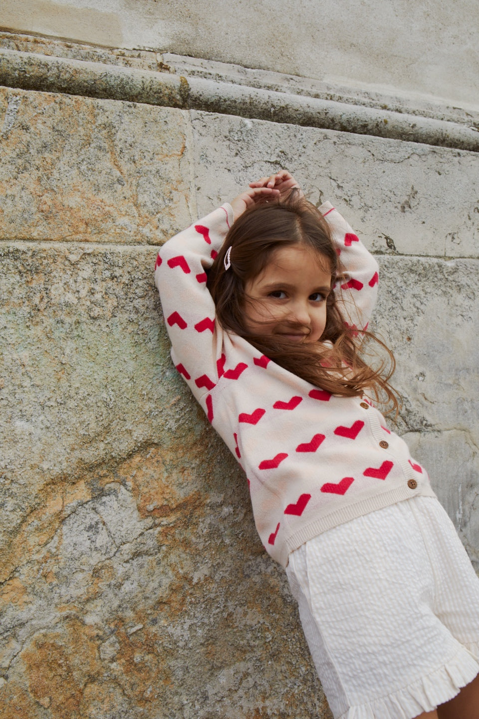 Kinder-Strickcardigan mit Herz