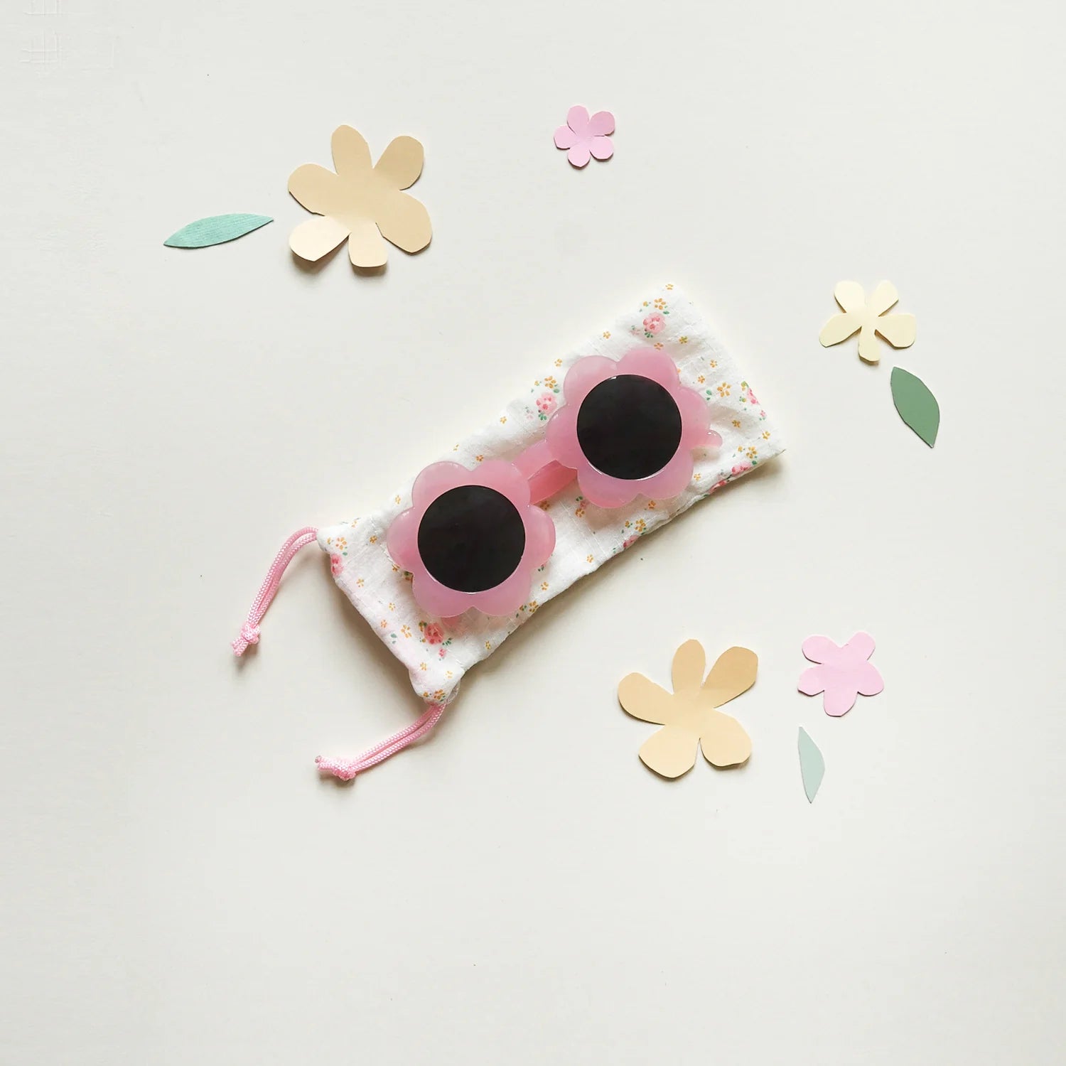 Gepunktete Blumen-Sonnenbrille Pink