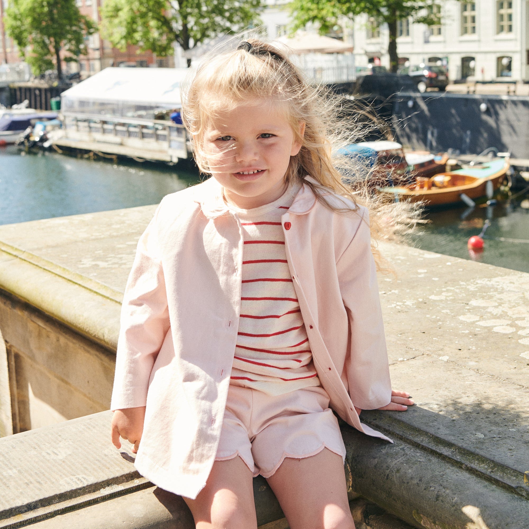 Twill-Shorts mit Muschelsaum Dusty Rose