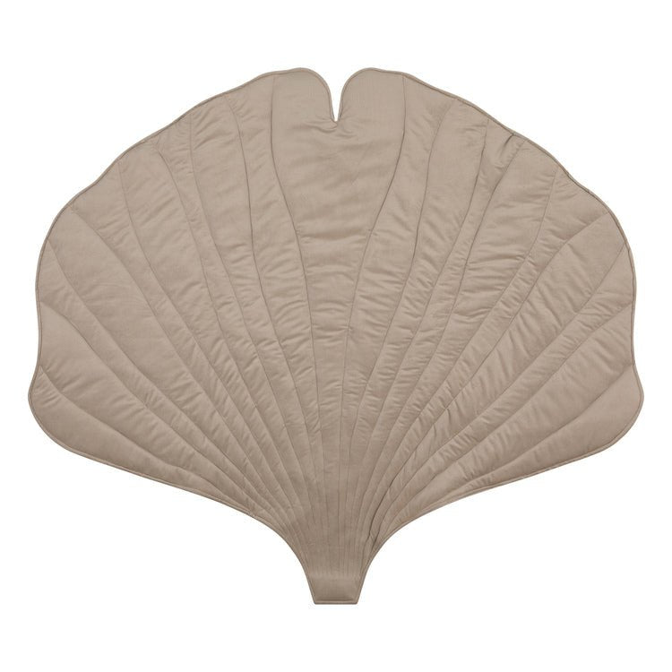 Creme Ginkgo-Blatt-Matte aus Samt