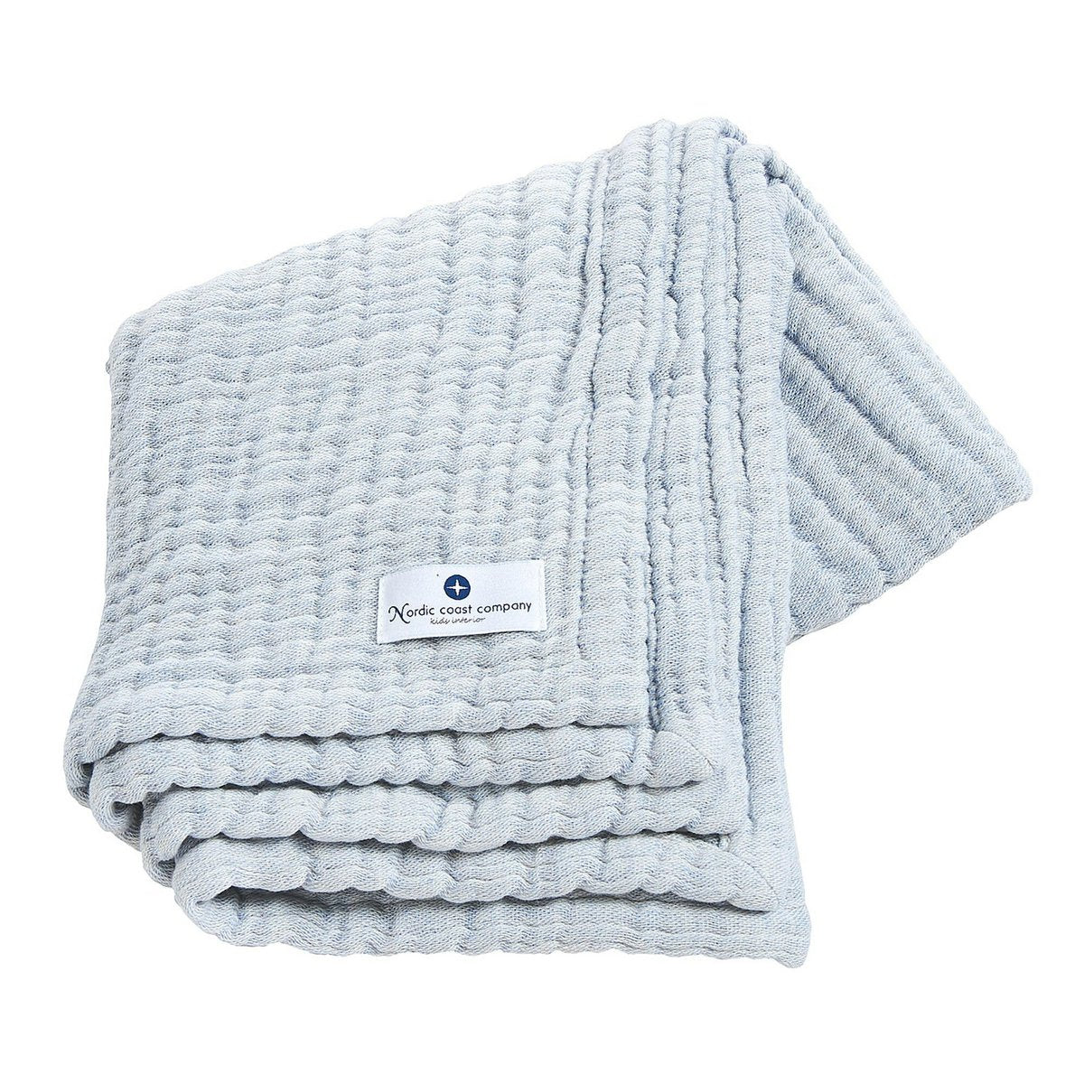Blaue 4-in-1-Musselin-Babydecke