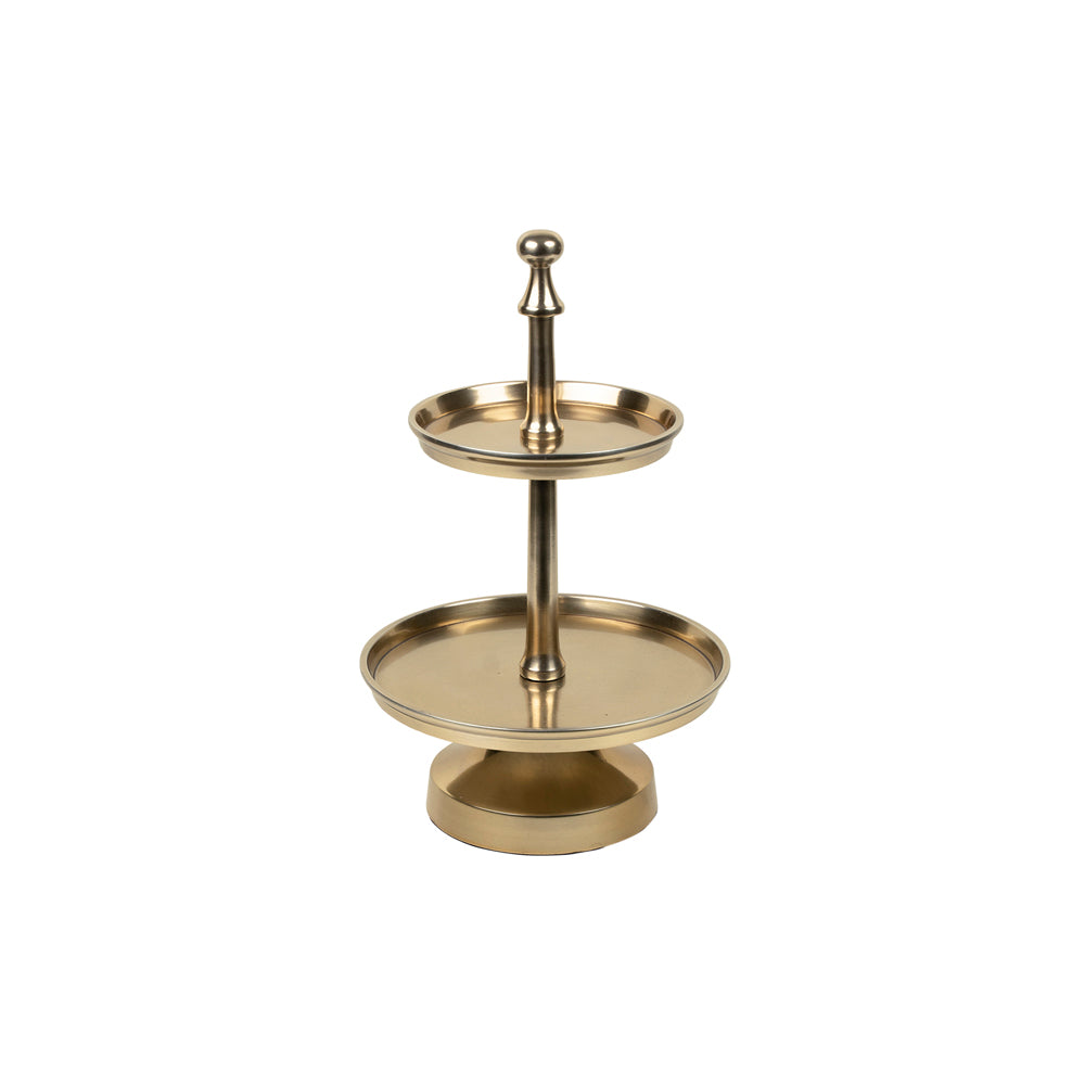 Keuken Etagère Champagne Goud Rond 2 Lagen 38cm