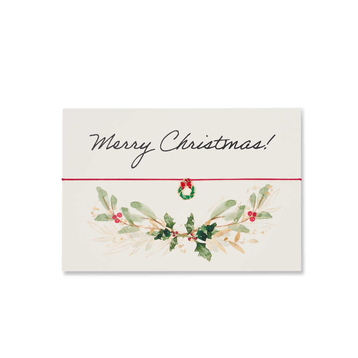 Armband-Karte: Frohe Weihnachten Mistelzweig