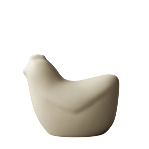 Decorative Figur - 'Mini Hen' White Dot