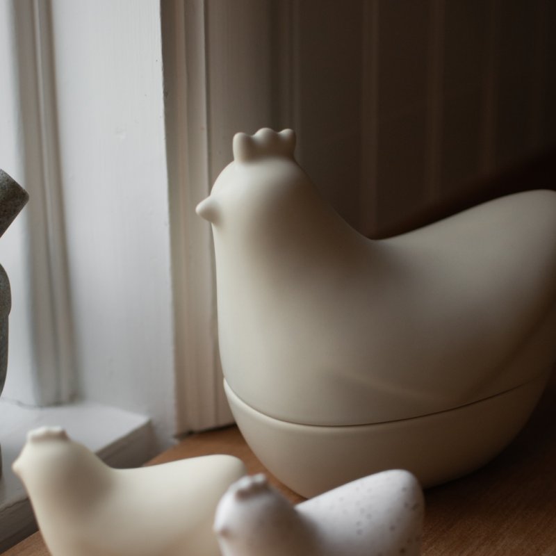 Decorative Schale - 'Happy Hen' Creme