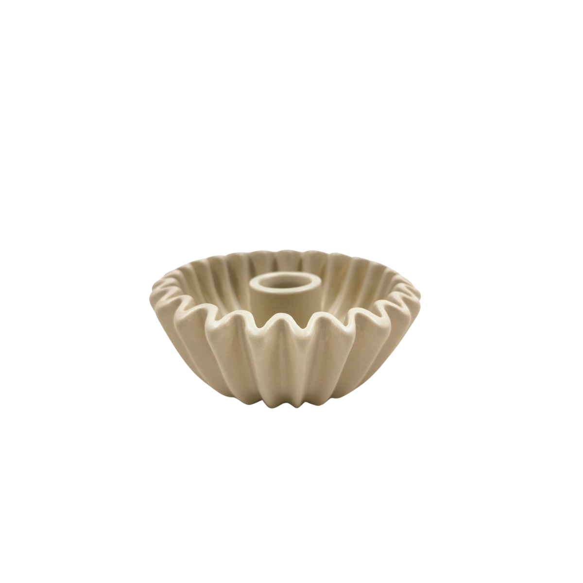 Candle Holder Pleated Bowl - White or Sand