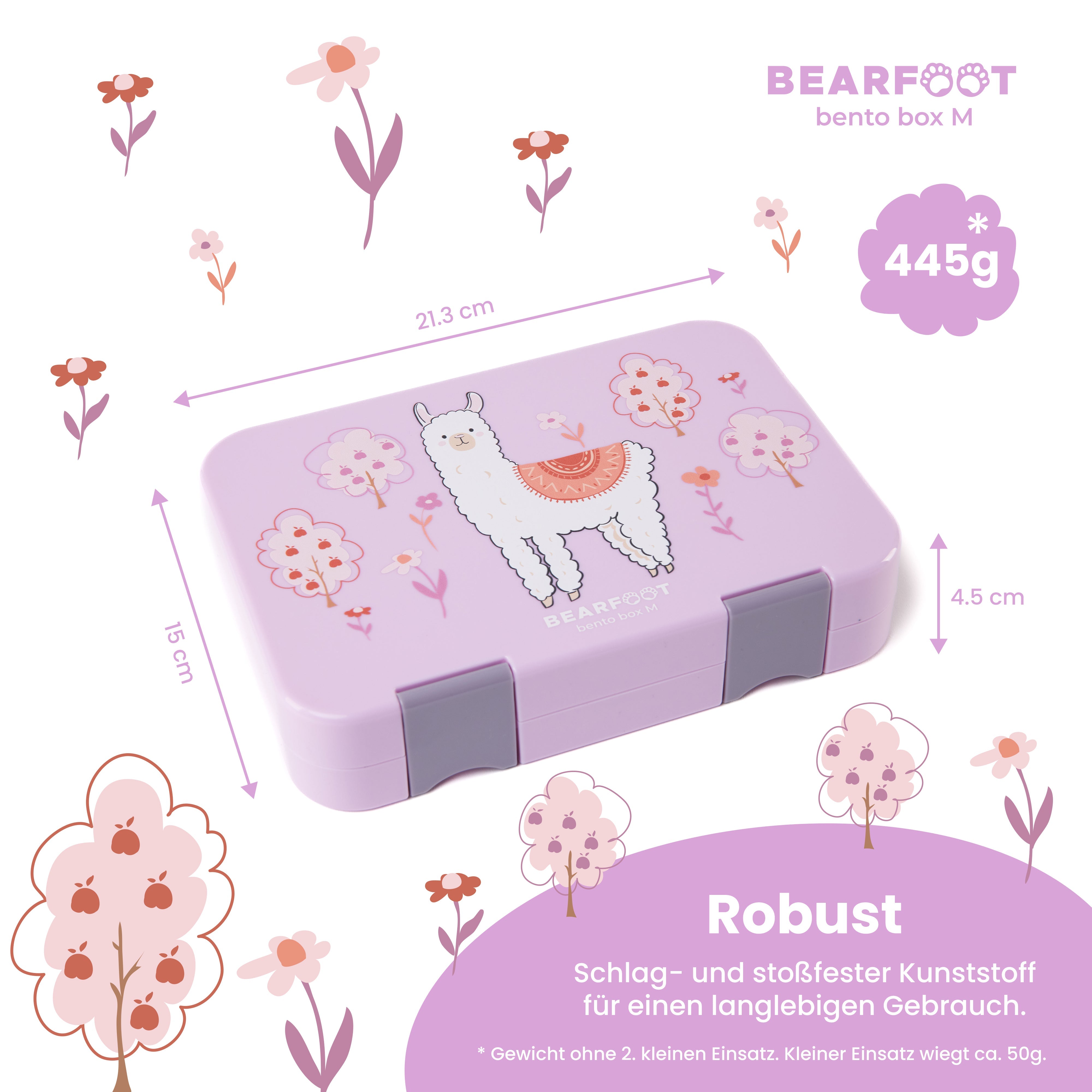 Brotdose Kinder mit Fächern, Lunchbox, Bento box - Einhorn