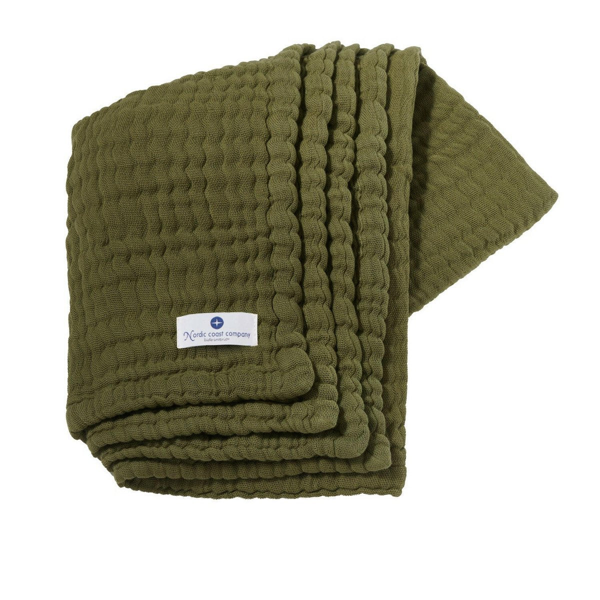 Olivgrüne 4-in-1-Babydecke aus Musselin