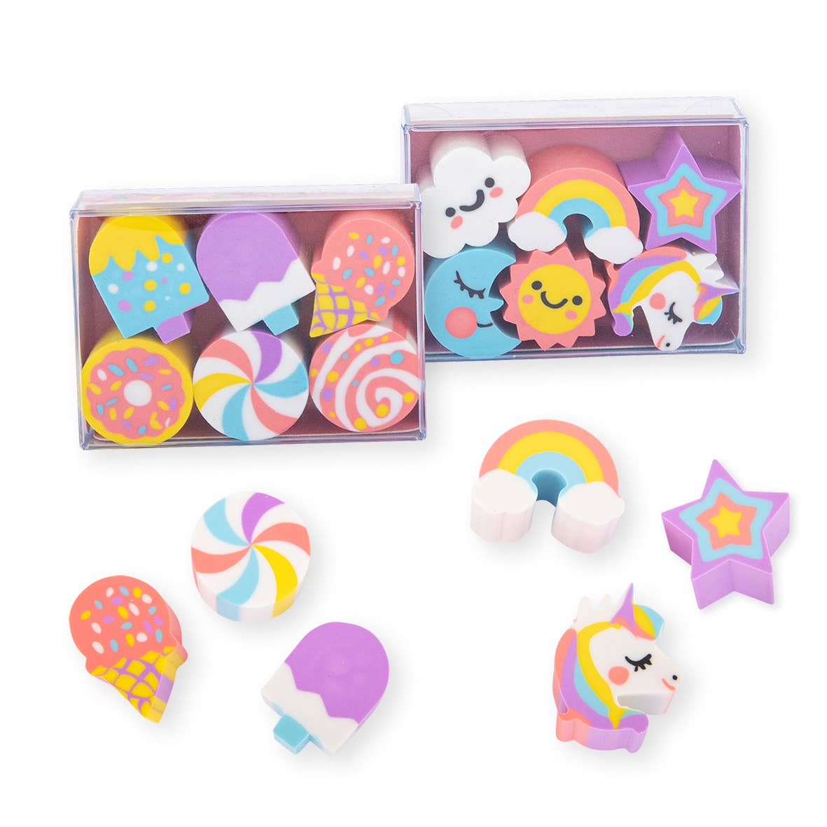 RADIERER Einhorn & Candy Box 6er-Set, 2-fach sortiert