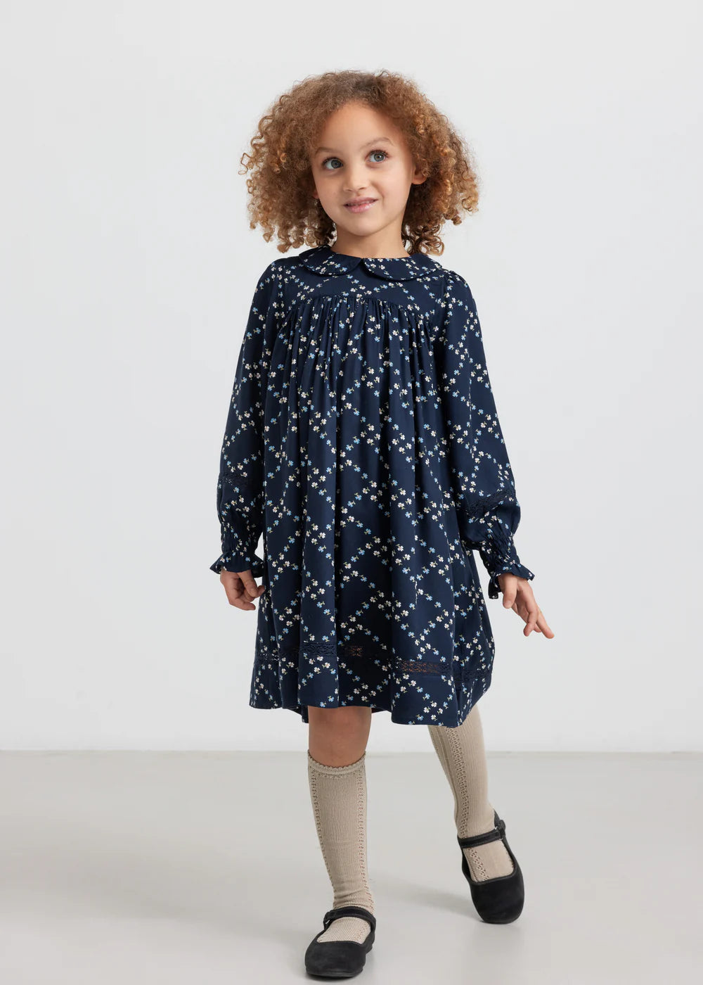Dulla LS, Dress - French Flower