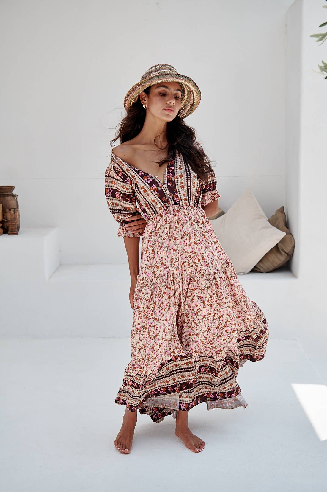 Maxikleid Lorena mit floralem Muster