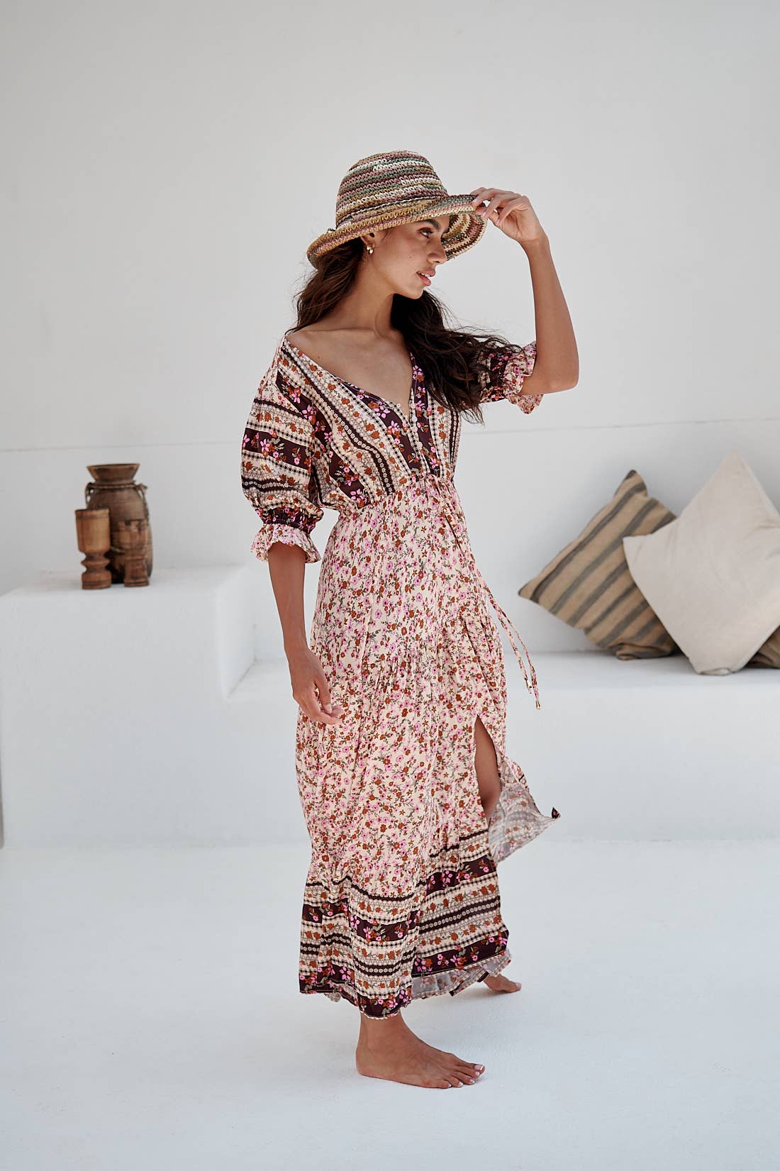 Maxikleid Lorena mit floralem Muster