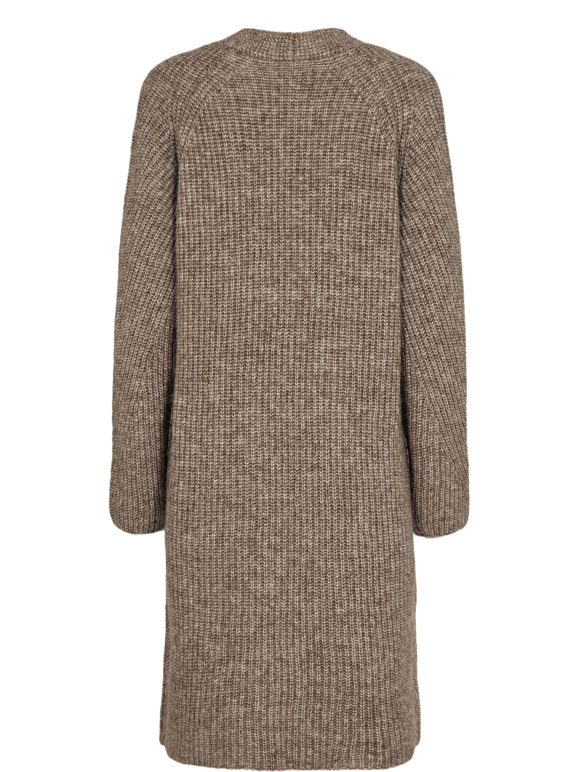 NUZIDNI lange Strickjacke - Fossil Melange