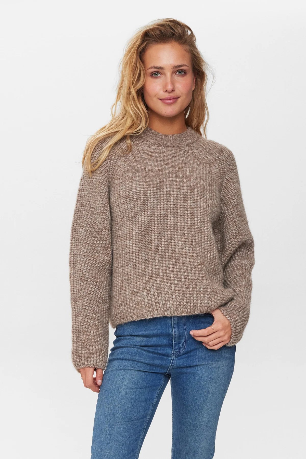 NUZIDNI Pullover - Fossil Melange