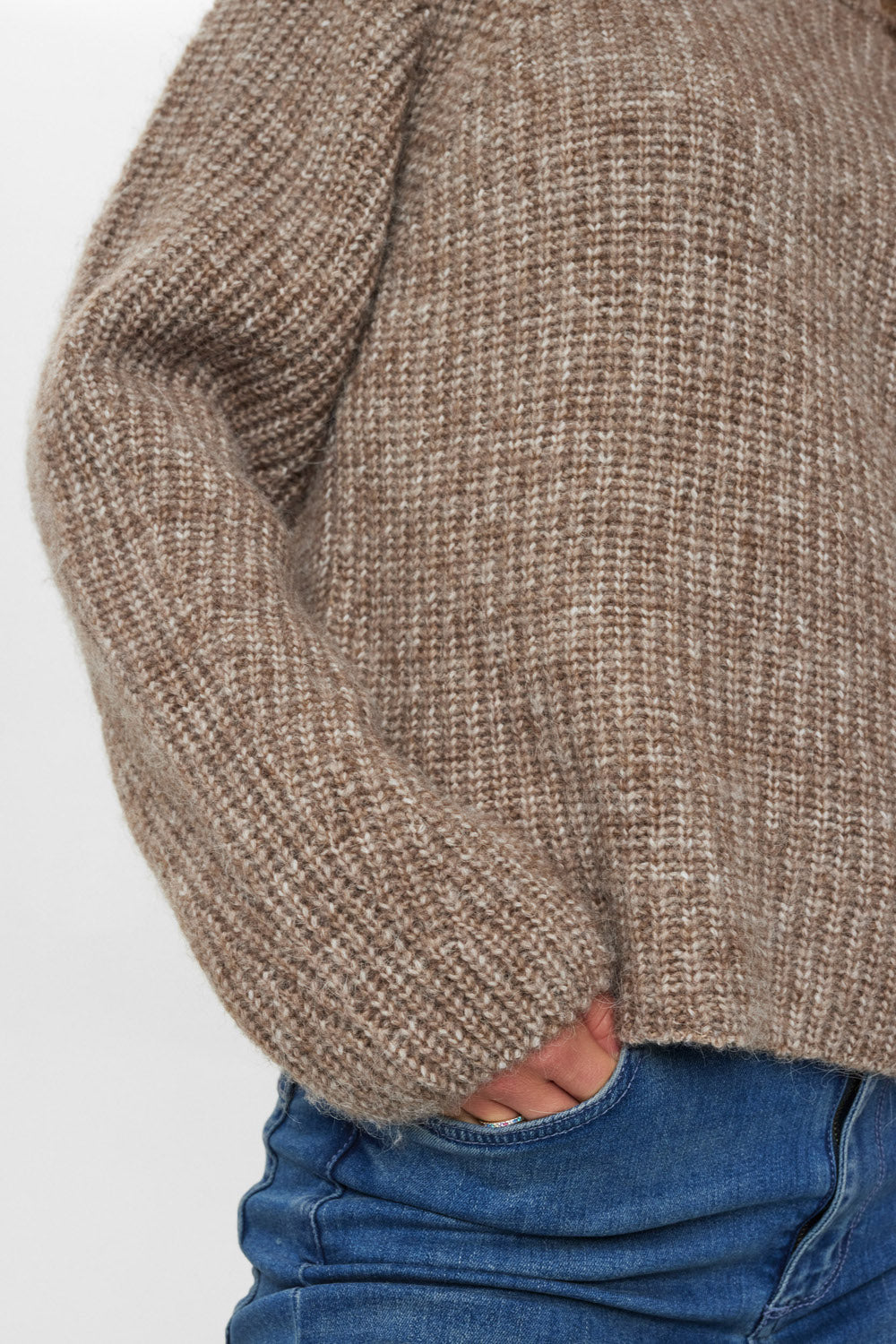 NUZIDNI Pullover - Fossil Melange