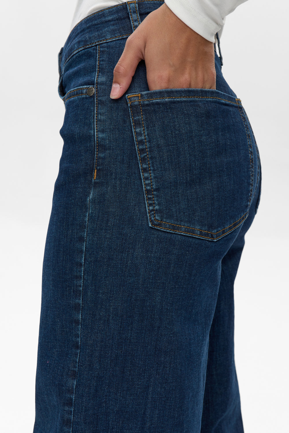 NUPARIS - Cropped Jeans dark Blue