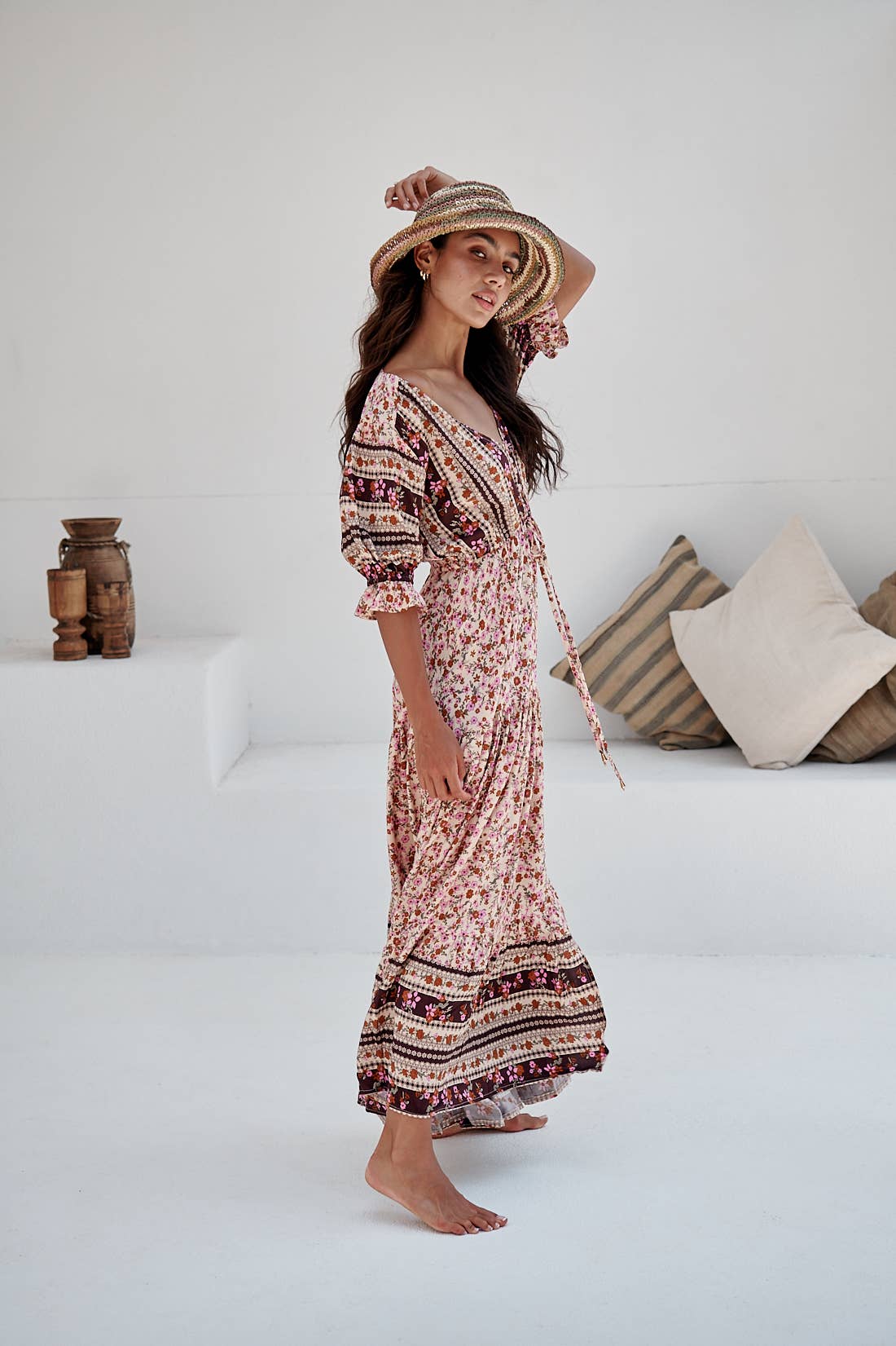 Maxikleid Lorena mit floralem Muster