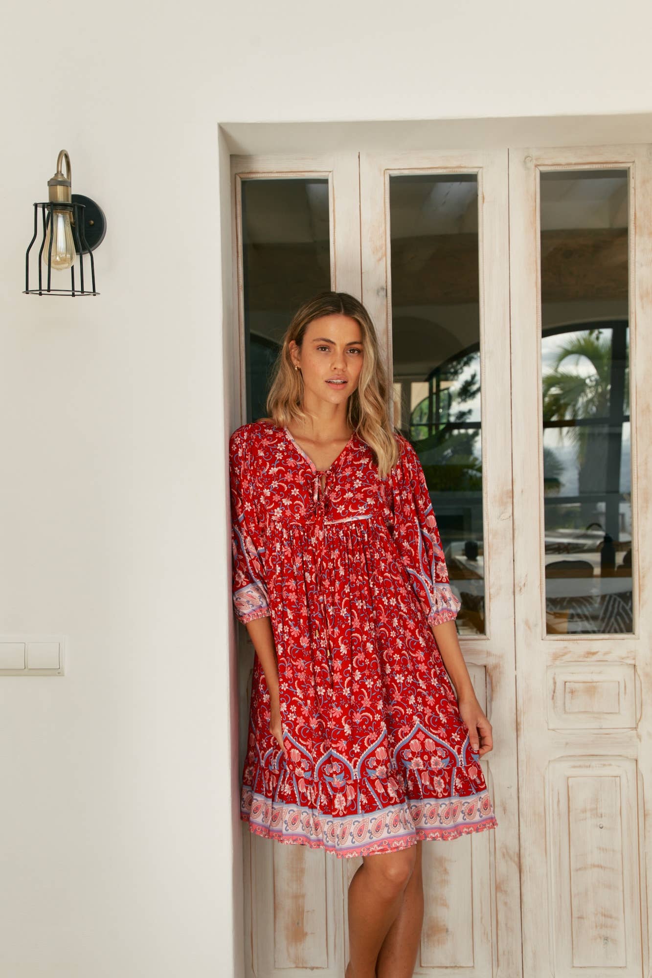 Kleid Ruby mit 3/4 Arm und floralem Muster