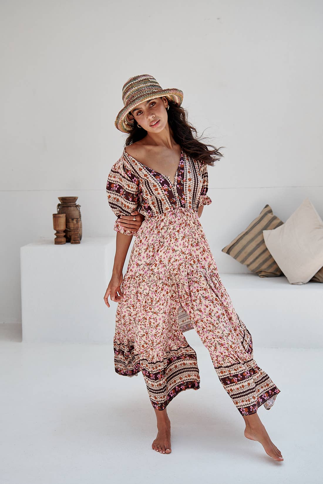 Maxikleid Lorena mit floralem Muster
