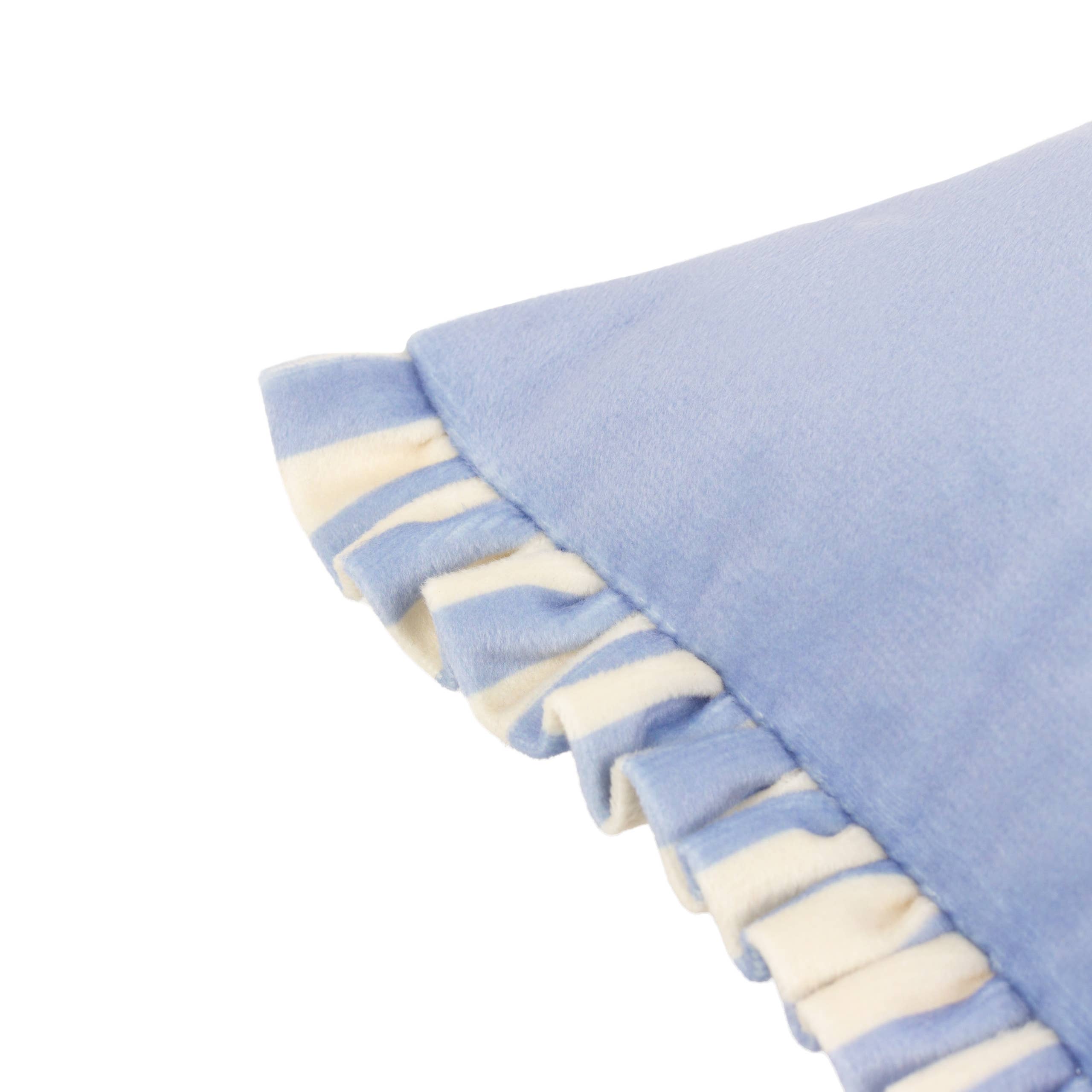 Gestreiftes Samtkissen Araya Blau