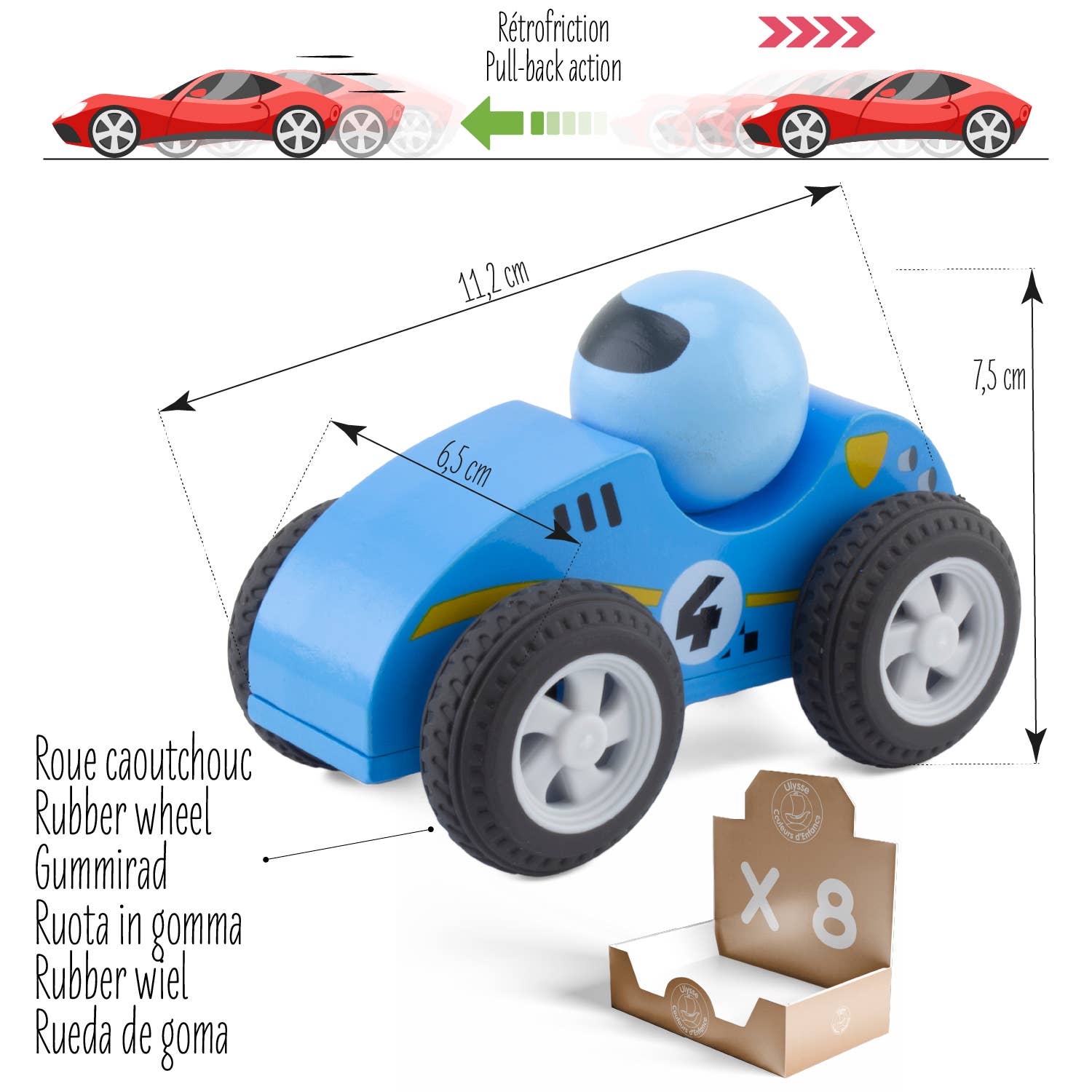Holz -Rückzugsauto Turbopilot