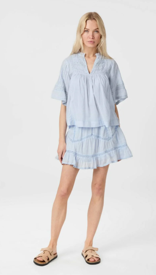 Siama S Voile Bluse, Hellblau