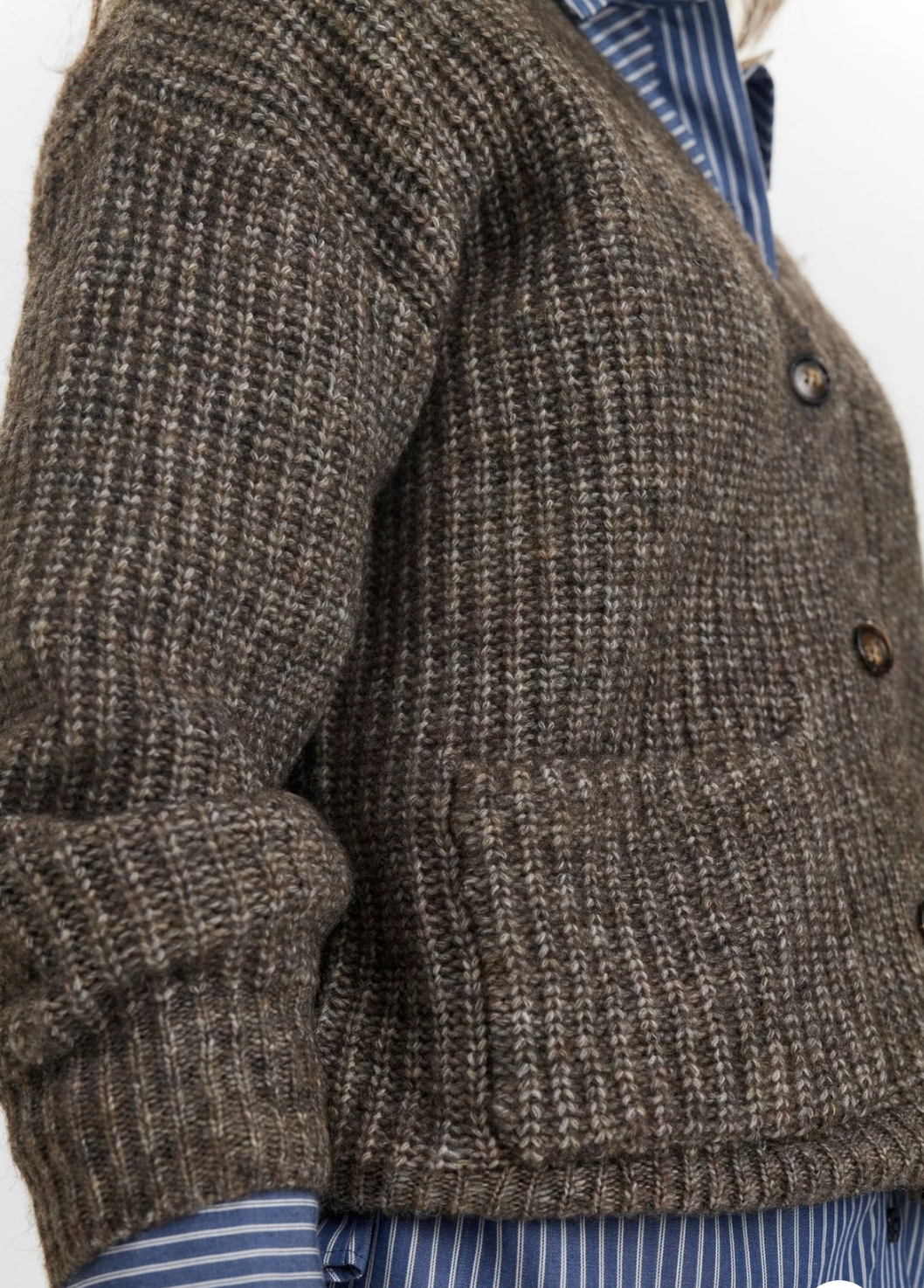 NUZIDNI Strickjacke  Dark Earth