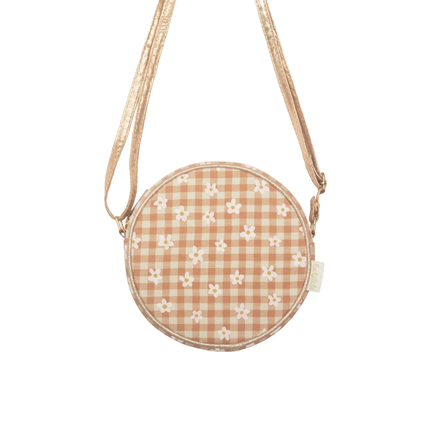 Gänseblümchen-Gingham-Rundtasche