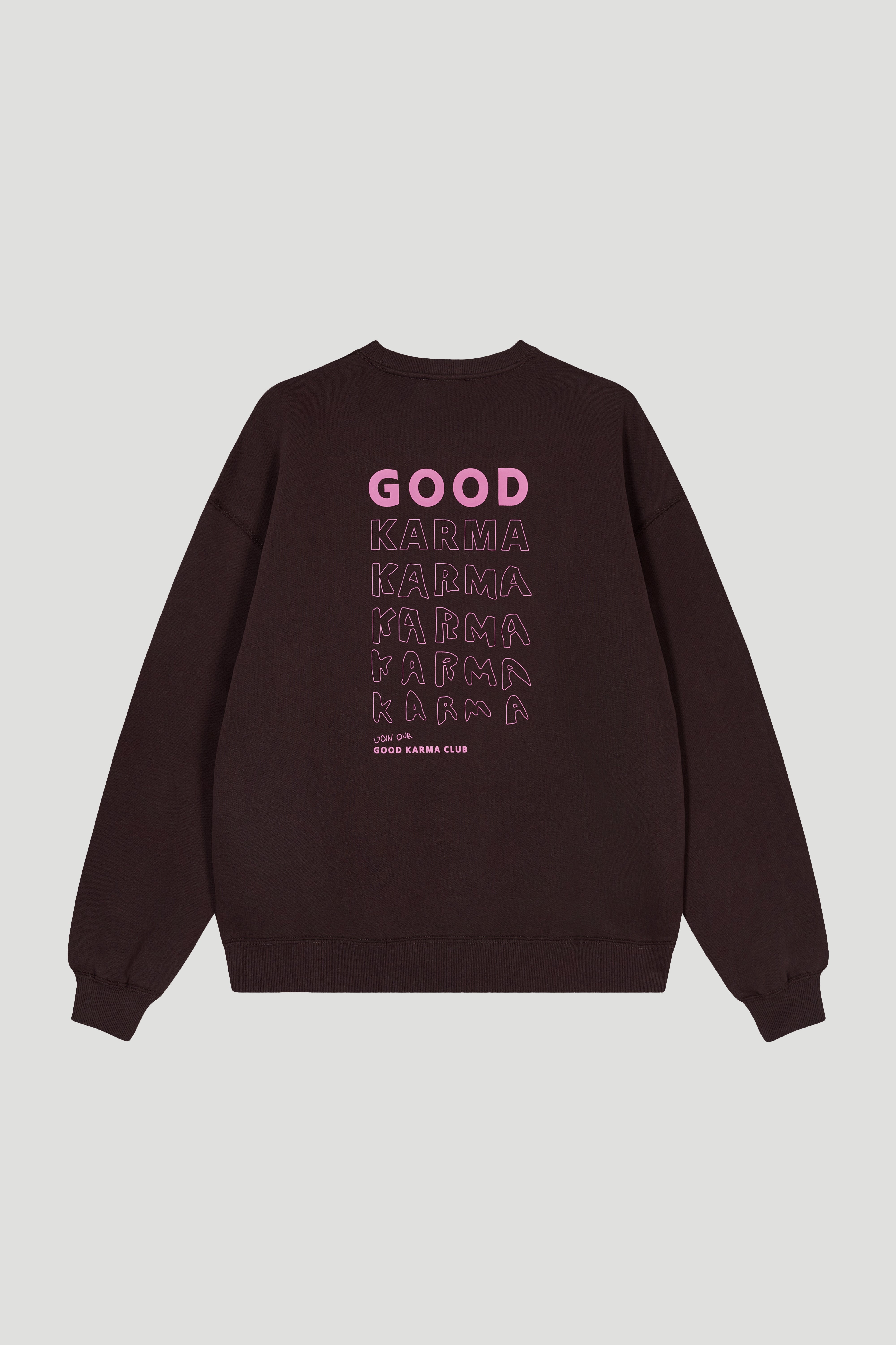 OV Sweater Good Karma Schoko OH April
