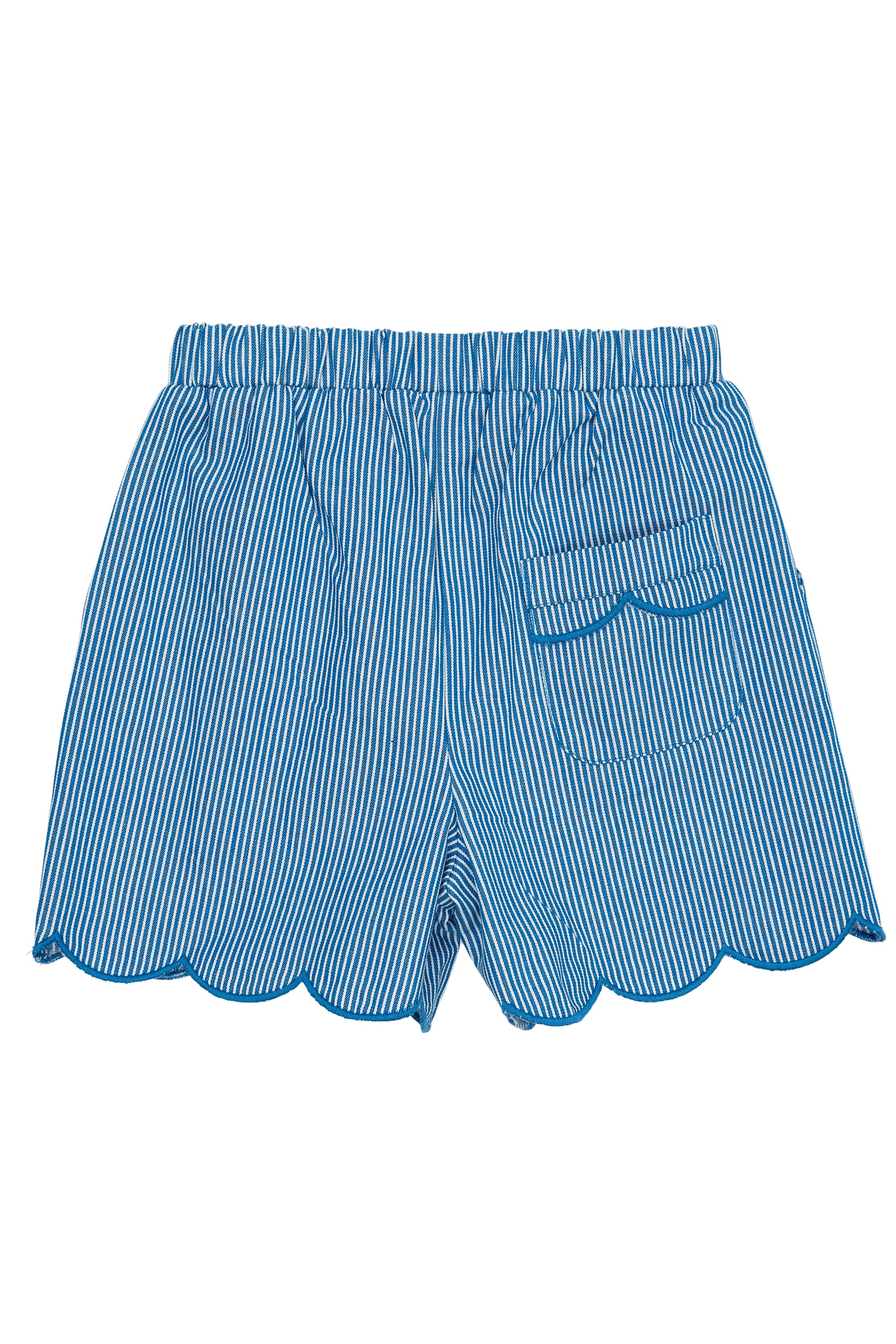 Twill-Shorts Muschelsaum Blau