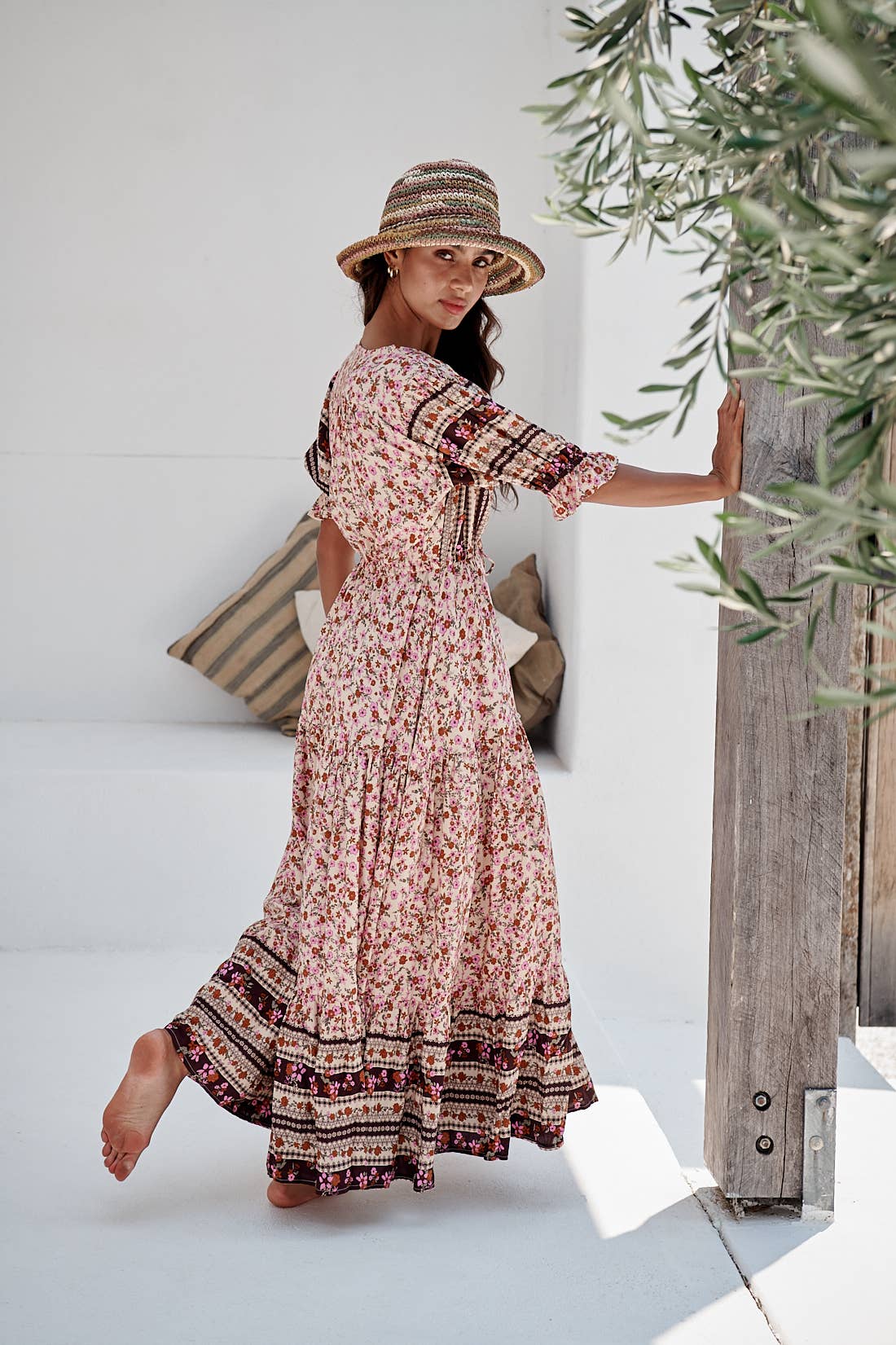 Maxikleid Lorena mit floralem Muster