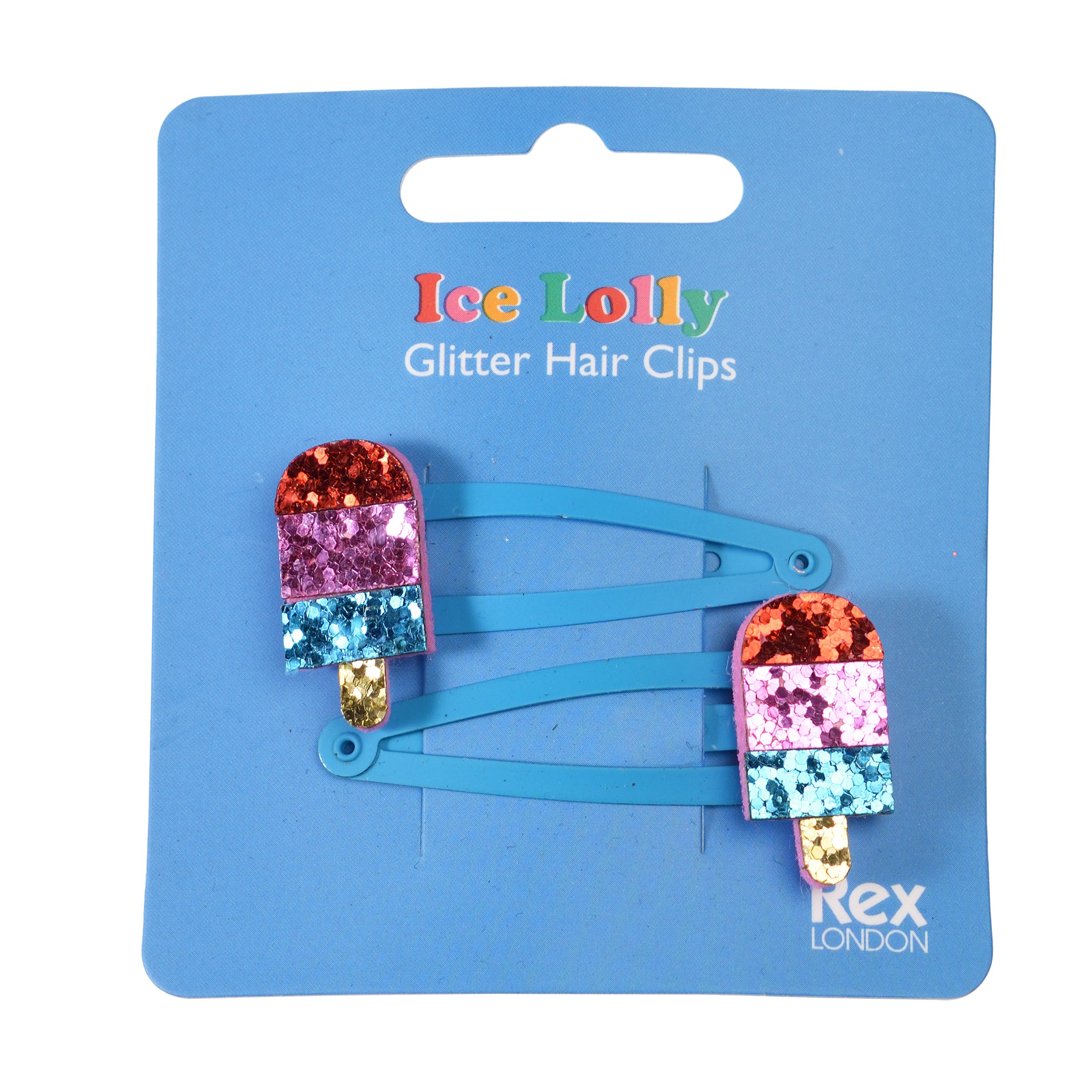 Glitter Hair Clips (set of 2) - Ice Lolly