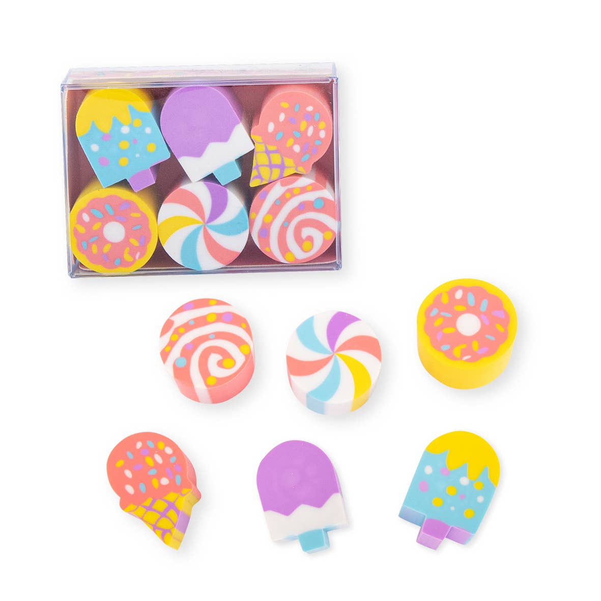 RADIERER Einhorn & Candy Box 6er-Set, 2-fach sortiert