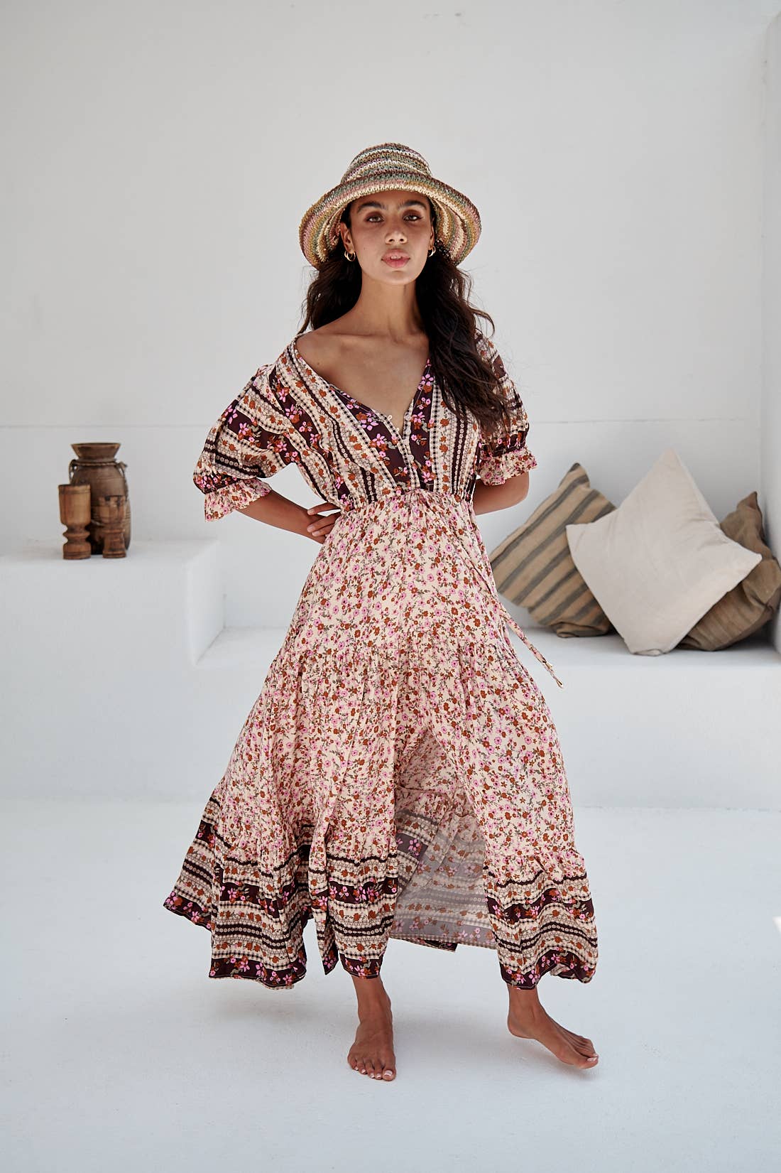 Maxikleid Lorena mit floralem Muster