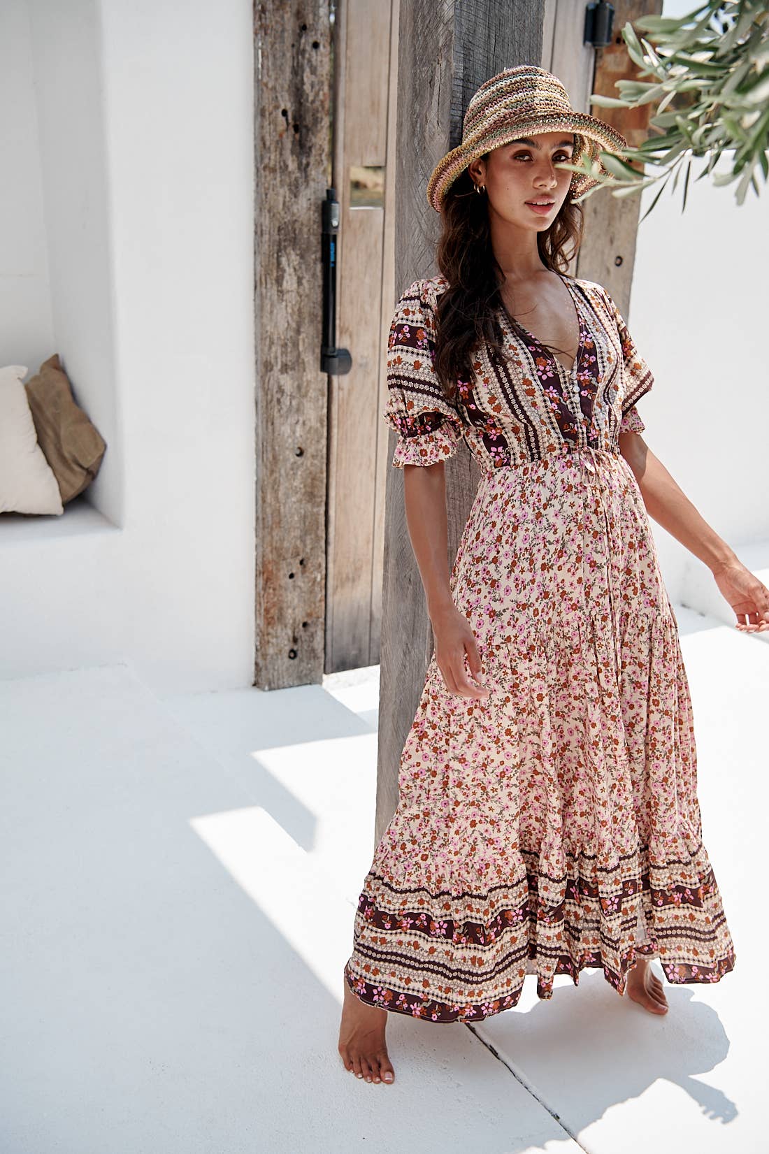 Maxikleid Lorena mit floralem Muster