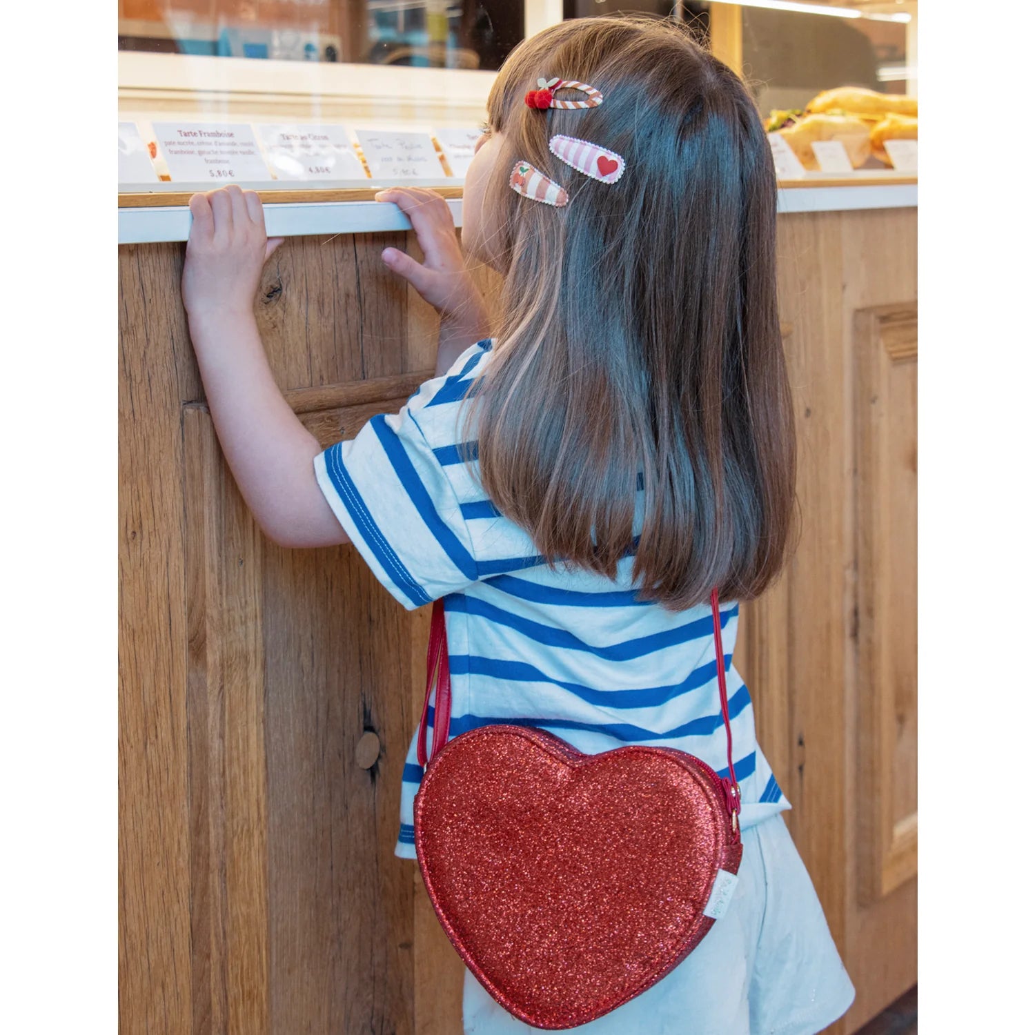 Liebesherz-Glitzer-Tasche