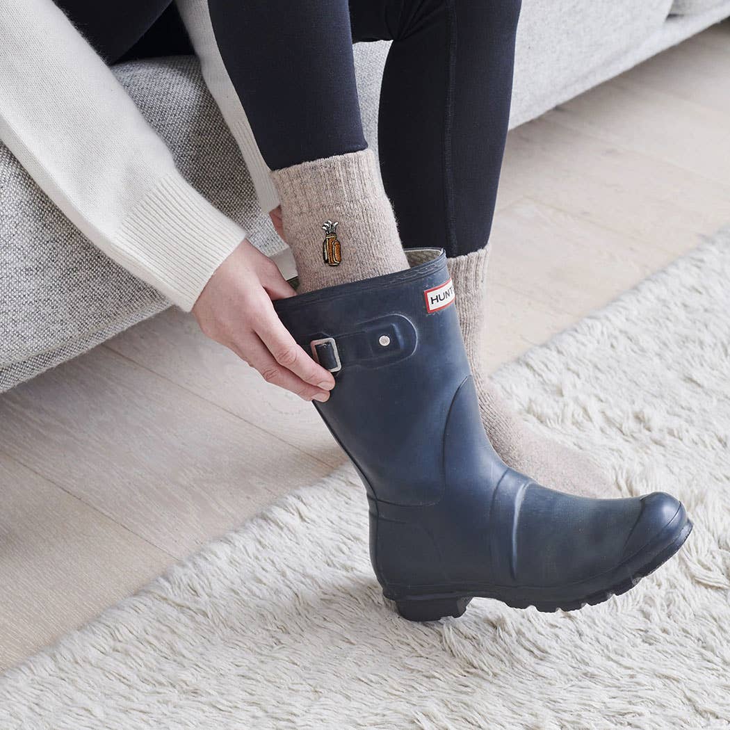 Golftasche und Schläger Sportliebhaber Wollsocken