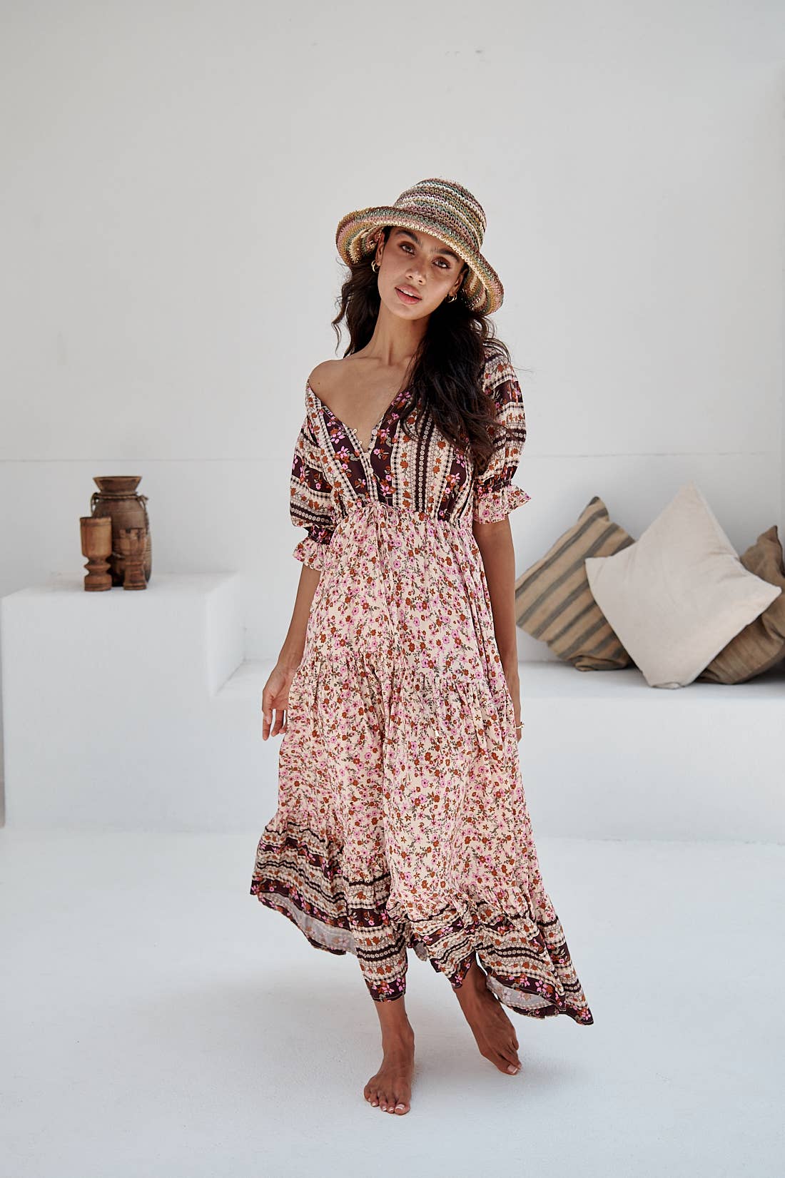 Maxikleid Lorena mit floralem Muster