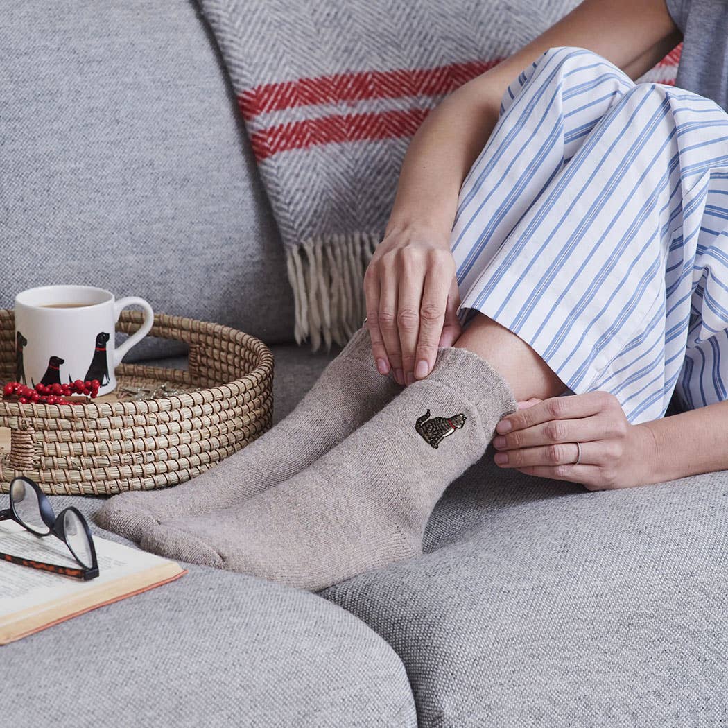 Tabby-Katzen-Wollsocken